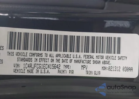 2014 Jeep Grand Cherokee Overland z USA, uszkodzony, nr VIN 1C4RJFCG1EC415642